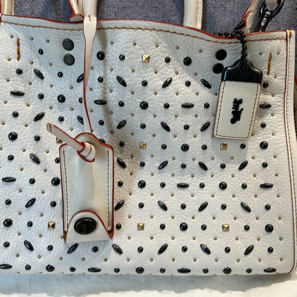 Coach Rogue 25 Bag Bejeweled Chalk RG-20315 NWOT - Picture 2 of 6